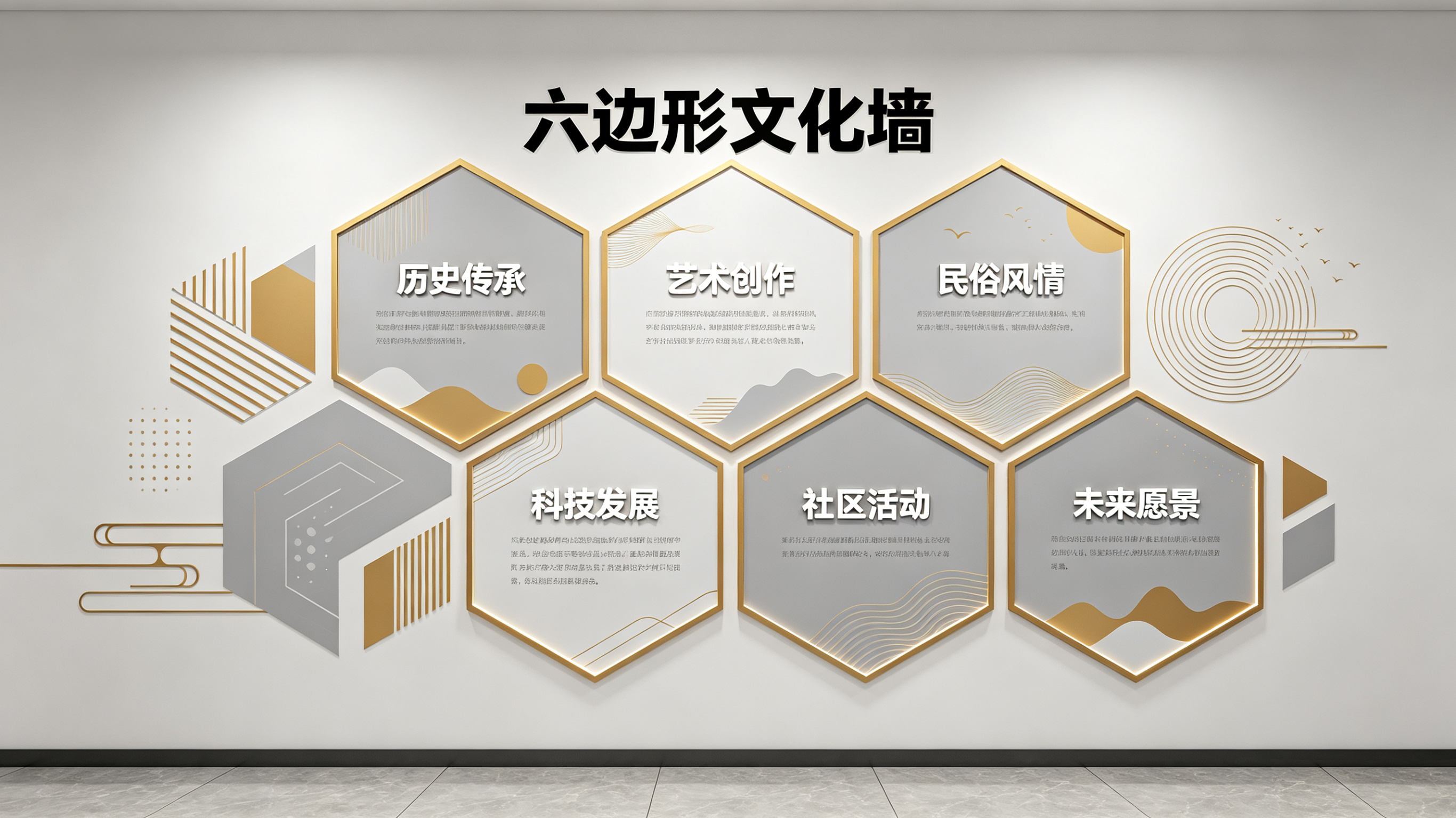 龙州企业文化墙 | 六边形信息美学